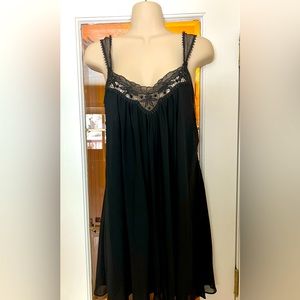 Oscar de la Renta Lace Beaded Baby Doll Tank Black M
